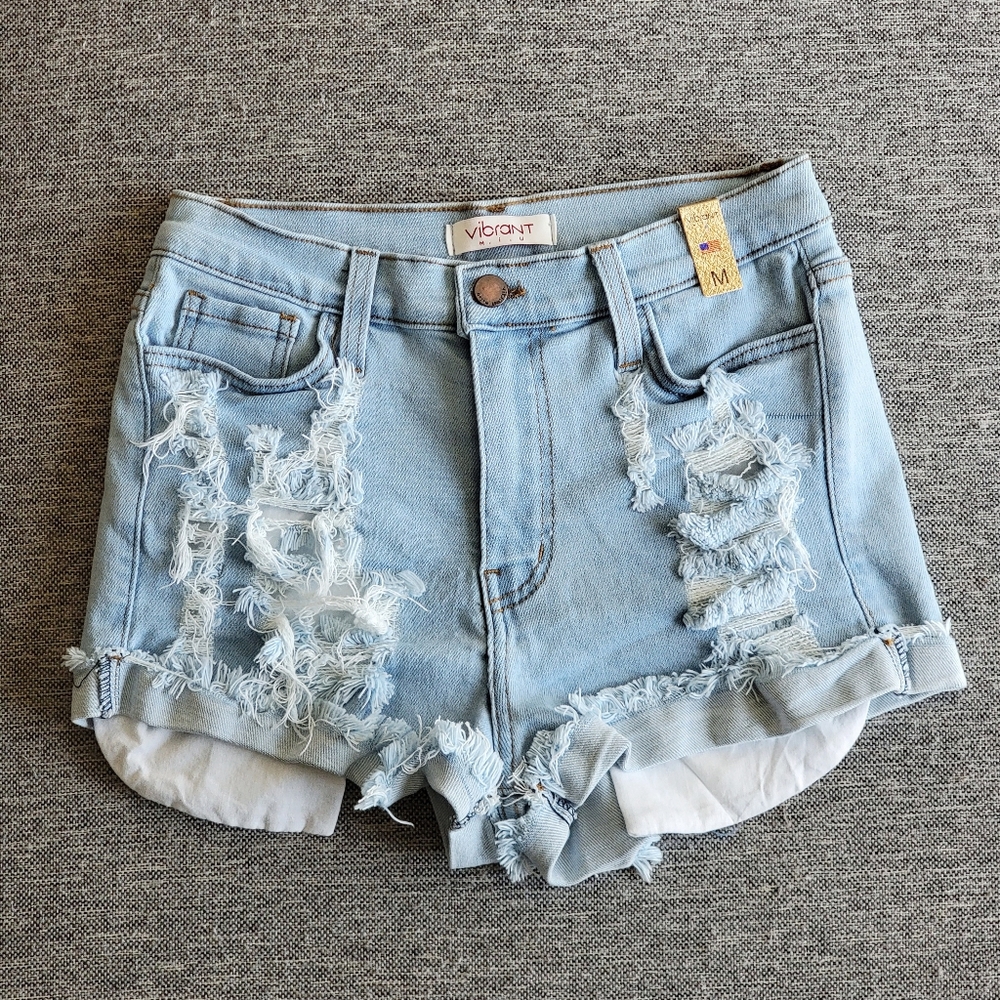 Woman's Cut Off Blue Jean Shorts